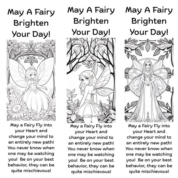 Color Your Own Fairy Bookmarks, 5 qty! - Picture 3 of 16